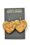 Metallic Ceramic Heart Earrings